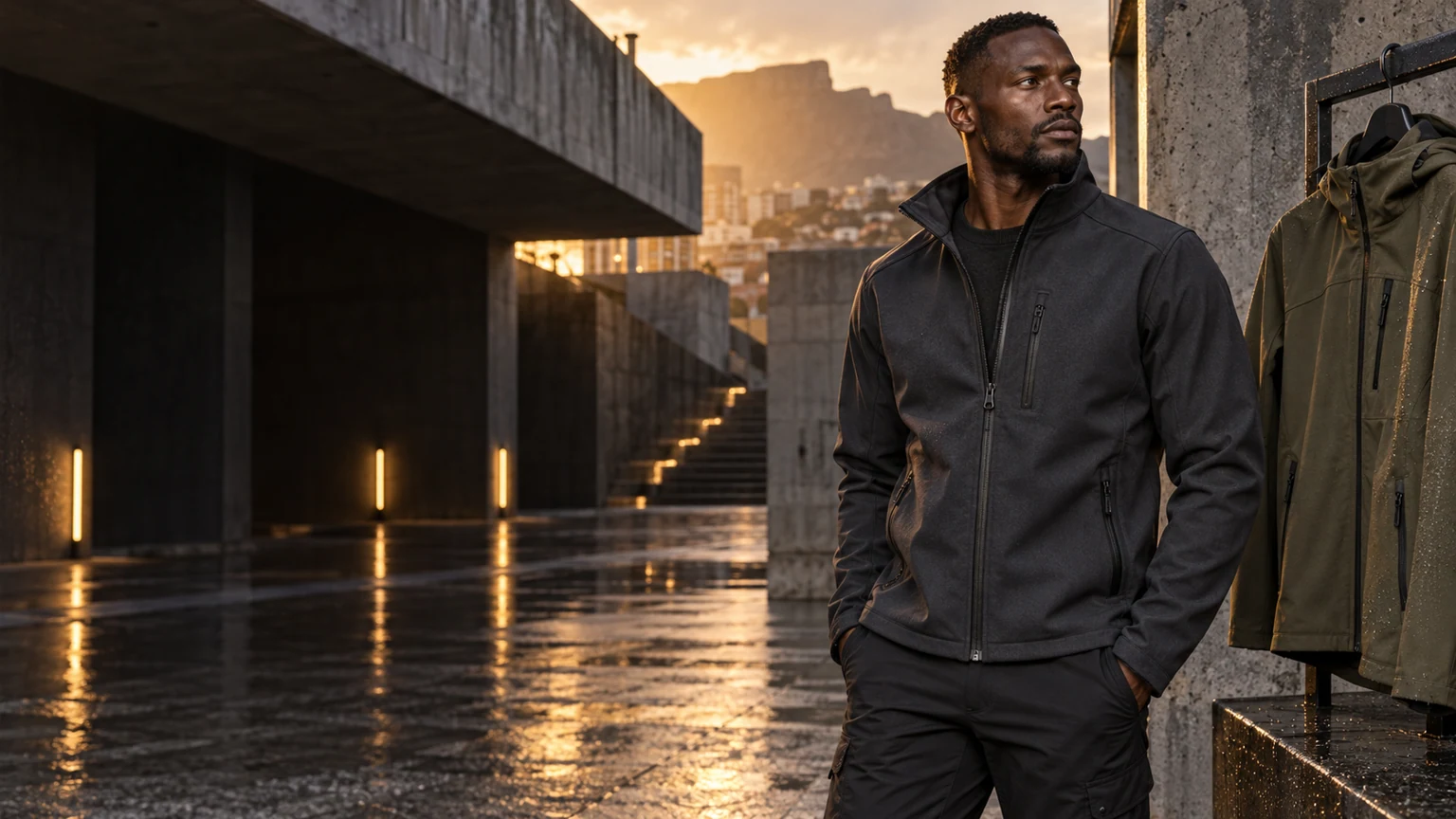 Mens winter jackets lifestyle scene